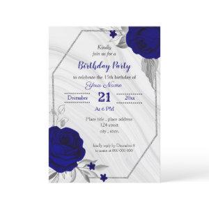 royal blue silver gray geometric birthday party