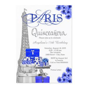 Royal Blue Silver Paris Quinceanera