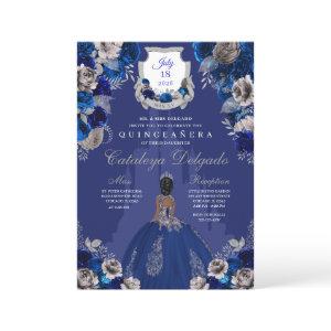 Royal Blue & Silver Princess Castle Quinceañera