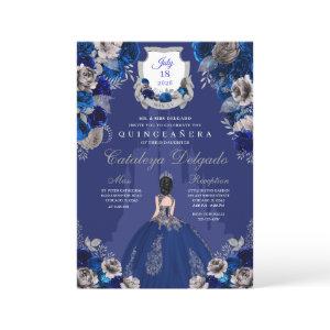 Royal Blue & Silver Princess Castle Quinceañera