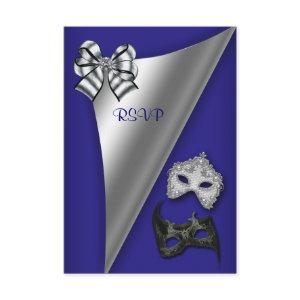 Royal Blue Silver Sweet Sixteen Masquerade Party