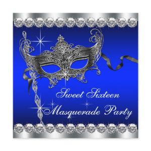 Royal Blue Sweet Sixteen Masquerade Party