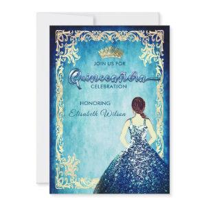 Royal blue Vintage girl tiara Quinceañera