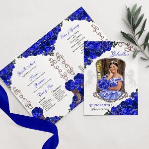 Royal Blue Western Charro Quinceañera Program