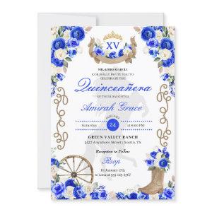 Royal Blue Western Cowgirl Quinceañera