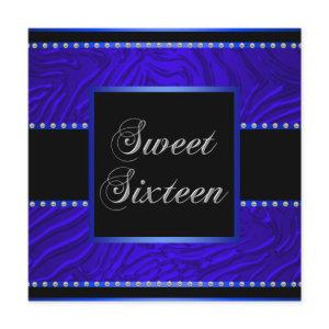 Royal Blue Zebra Blue Sweet 16 Birthday Party