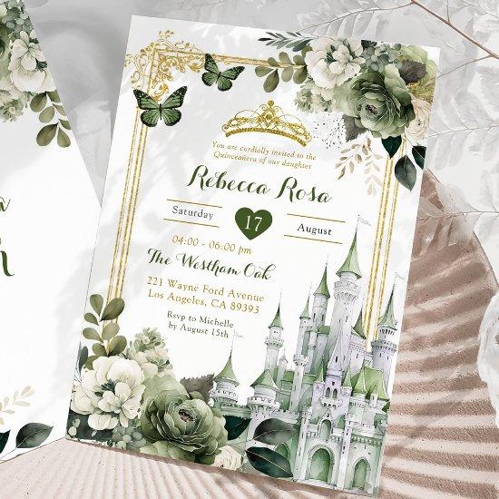 Royal Castle Crown Sage Green Royal Quinceañera