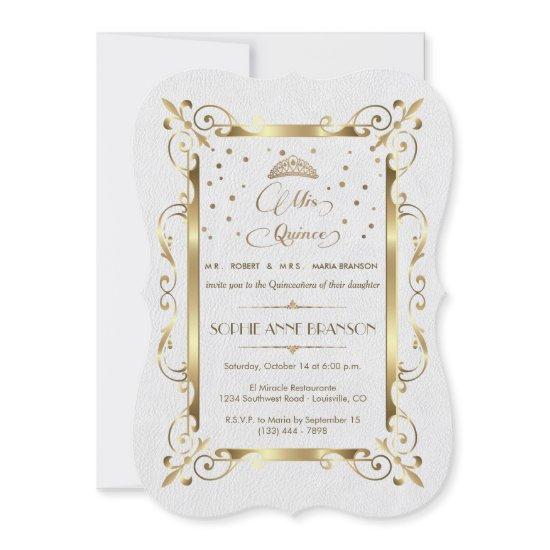 Royal Gold Art Deco Mis Quince Script Quinceañera