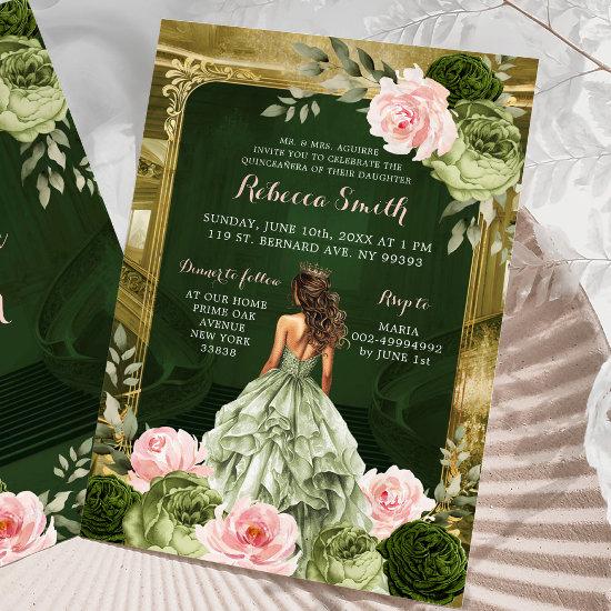 Royal Grand Palace Blush Pink Sage Green 15 Años