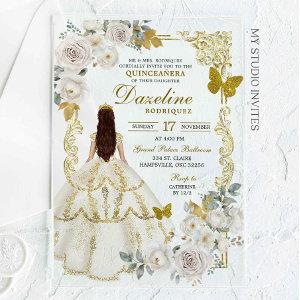 Royal Ivory Beige Princess Quinceañera Acrylic