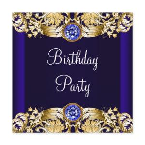 Royal Navy Blue Gold Womans Birthday Party