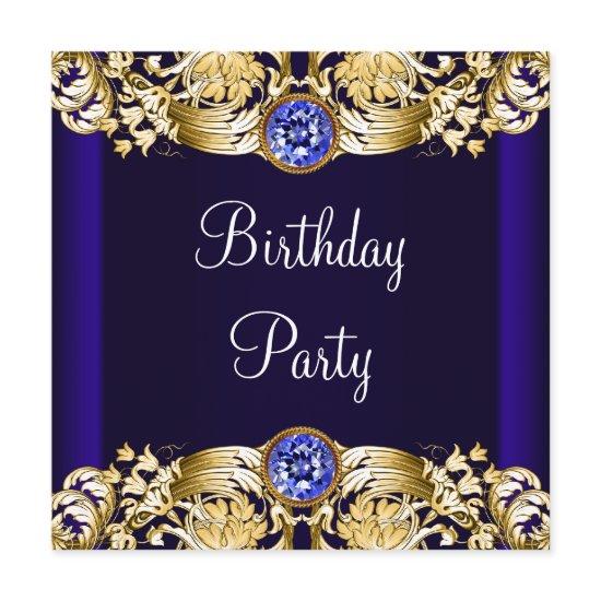 Royal Navy Blue Gold Womans Birthday Party