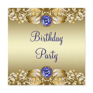 Royal Navy Blue Gold Womans Birthday Party