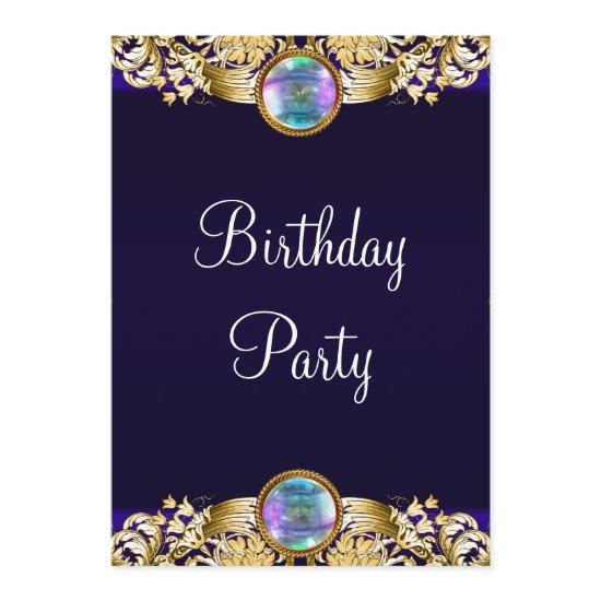 Royal Navy Blue Gold Womans Birthday Party