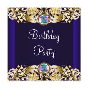Royal Navy Blue Gold Womans Birthday Party