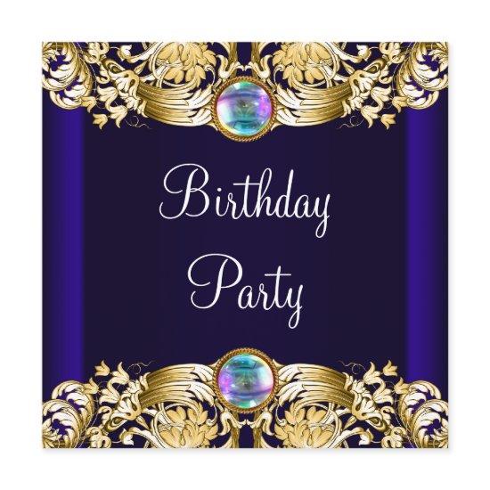 Royal Navy Blue Gold Womans Birthday Party