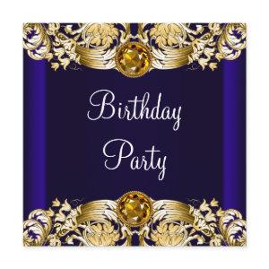 Royal Navy Blue Gold Womans Birthday Party