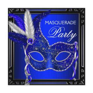 Royal Navy Blue Mask Masquerade Party