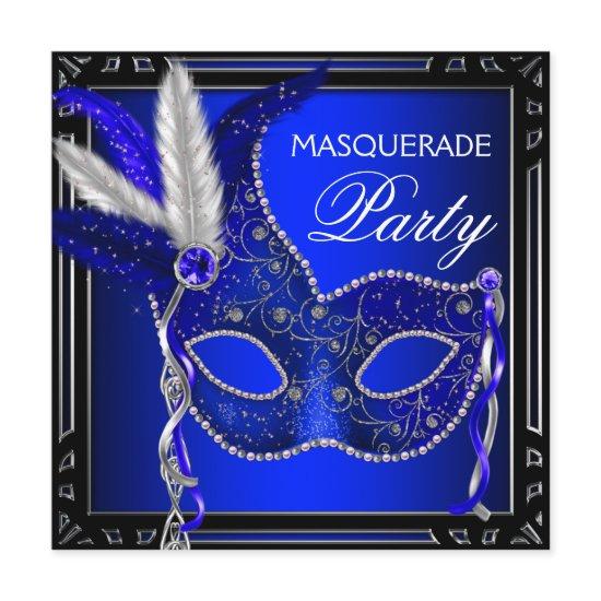 Royal Navy Blue Mask Masquerade Party