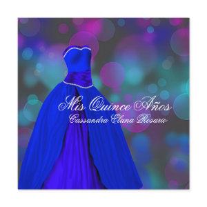 Royal Navy Blue Pink Purple Quinceanera