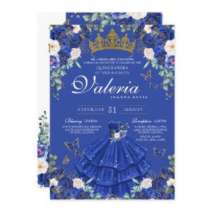 Royal Navy Blue Rose Butterfly Princess Birthday