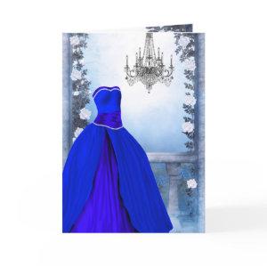 Royal Navy Blue Rose Party  Card