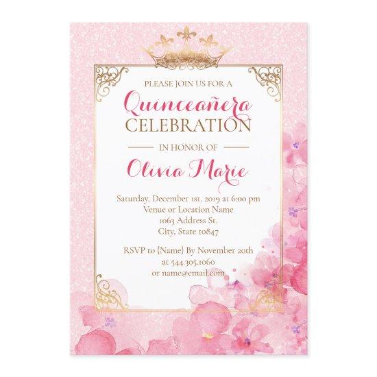 Royal Pink and Gold Quinceanera