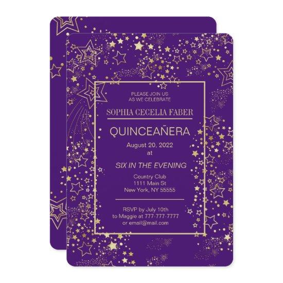 Royal Purple and Gold Quinceañera Party