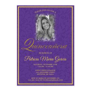 Royal purple floral vines with photo