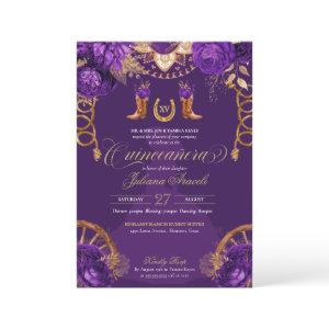 Royal Purple Gold Roses Charro Western Quinceanera
