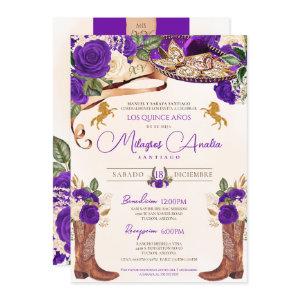 Royal Purple Rose Mariachi Elegant Western Charro