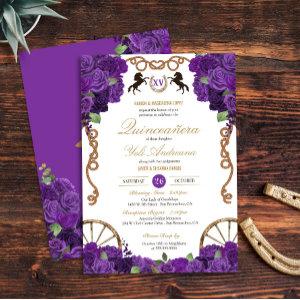 Royal Purple Rose Western Charro Quinceañera