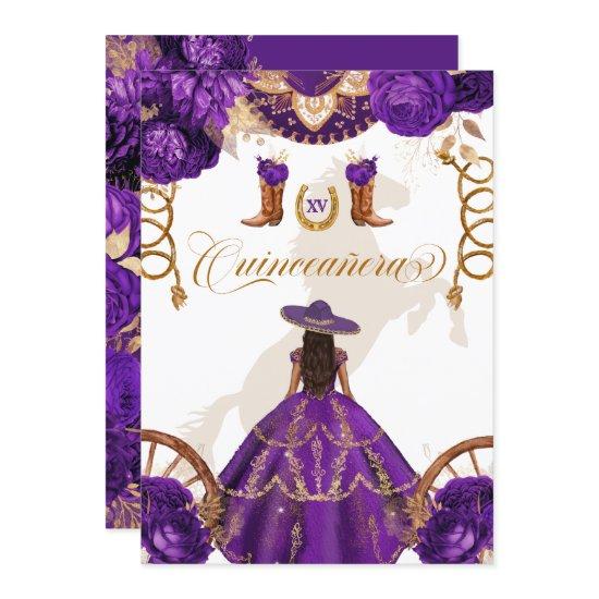 Royal Purple Western Charro 2-Sided Quinceanera In