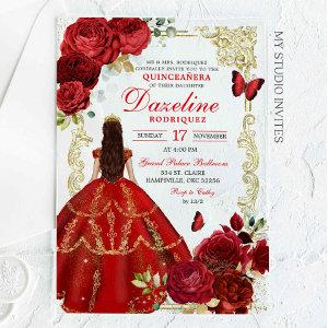 Royal Red and Gold Princessa Quinceañera Acrylic