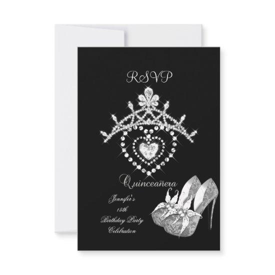 RSVP Black White Quinceanera Party Shoes Tiara