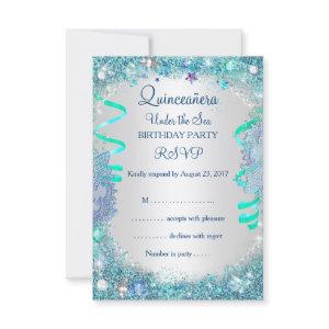 RSVP Blue Under The Sea Quinceanera 15th Birthday