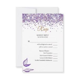 RSVP Elegant Purple Glitter and Foliage
