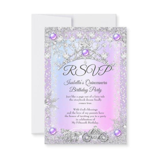 RSVP Lavender purple Quinceanera Winter Carriage