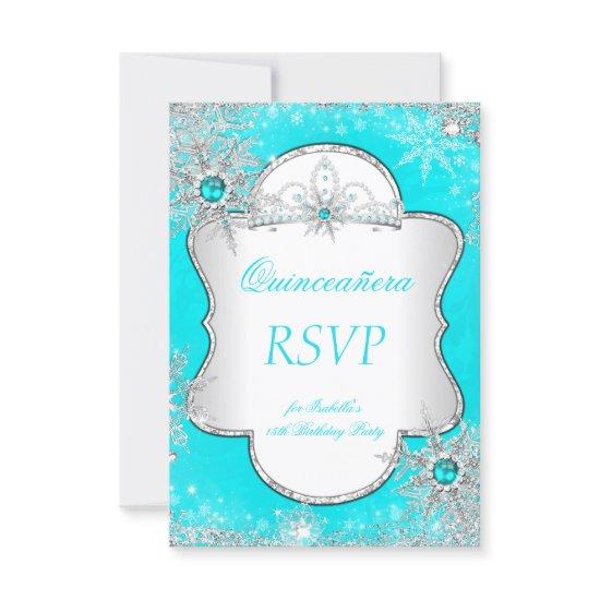 RSVP Princess Quinceanera Aqua Blue Teal