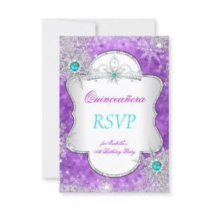 RSVP Princess Quinceanera Purple Teal