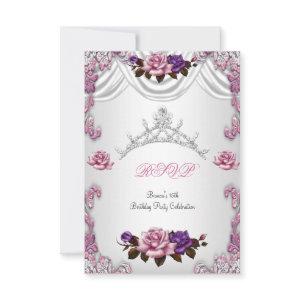 RSVP Quinceanera 15 15th White Pink Roses Tiara
