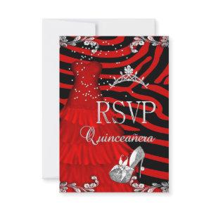 RSVP Quinceanera 15th Zebra Red Dress Shoe