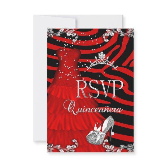 RSVP Quinceanera 15th Zebra Red Dress Shoe