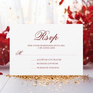 RSVP Red Pink Spanish Quinceañera Quince