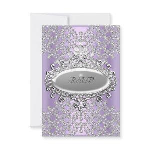 RSVP Response Party Lilac Purple White Diamond