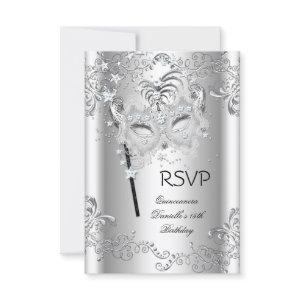 RSVP Silver Quinceanera 15th Birthday Masquerade