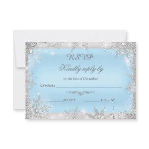 Rsvp Silver Winter Wonderland Blue Thank You Card