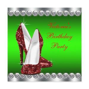 Ruby Red and Green Christmas Birthday Party