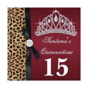 Ruby Red Leopard Quinceanera
