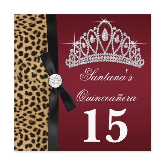 Ruby Red Leopard Quinceanera